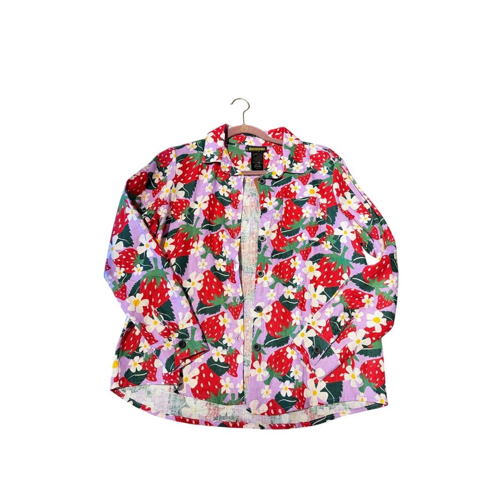 Nooworks NWT Berries Linen Button-Down MED